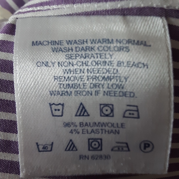 Lands' End  Lavender stripe button up shirt - Picture 4 of 4